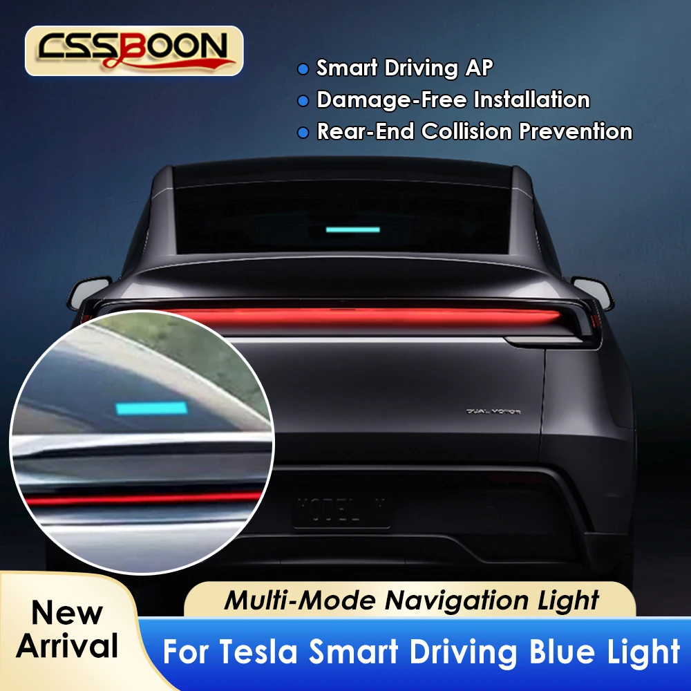 

CSSBOON Intelligent Rearview Warning Light LED Indicator for tesla Model Y Juniper Model 3 Highland 2023+ RGB Navigation Light