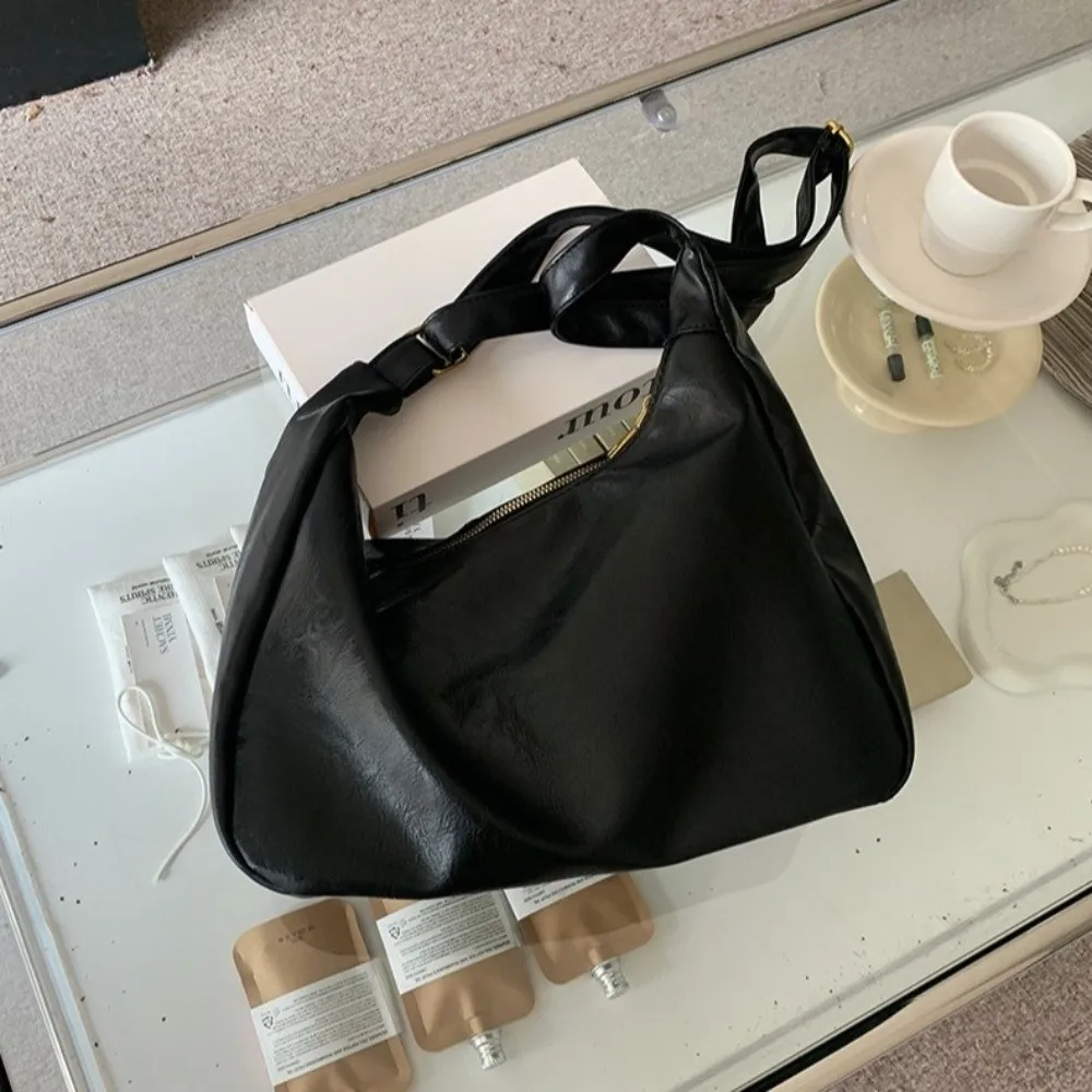 

Casual Square Boston Crossbody Bag Hobo Large Capacity Leather Shoulder Bag Y2k Zipper Women Handbag Ladies