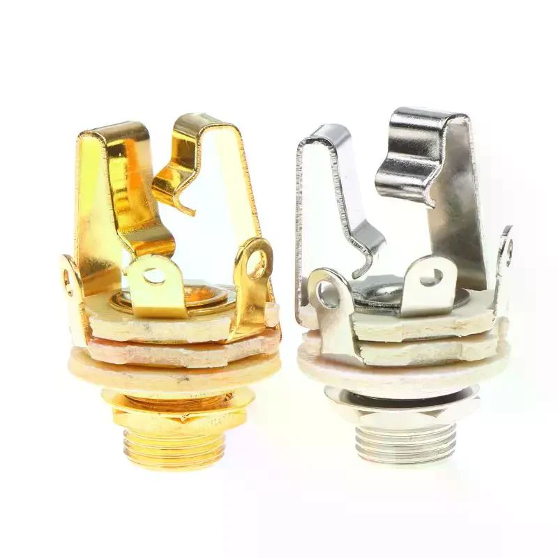 1/4 Stereo Electric Guitar Jacks 6.35mm 3 Pole Connectors for Professional Music Equipment