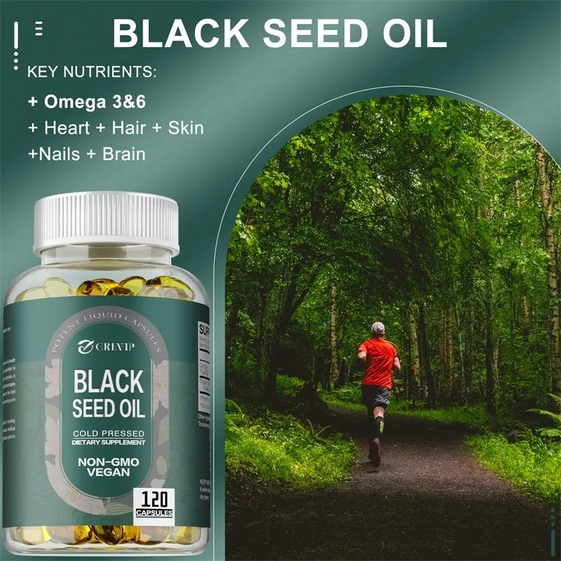زيت البذور السوداء الفاخرة 120 كبسولة - يدعم الصحة العامة |   دعم الجهاز المناعي - مكمل غير وراثيًا وGMO وخالي من الغلوتين