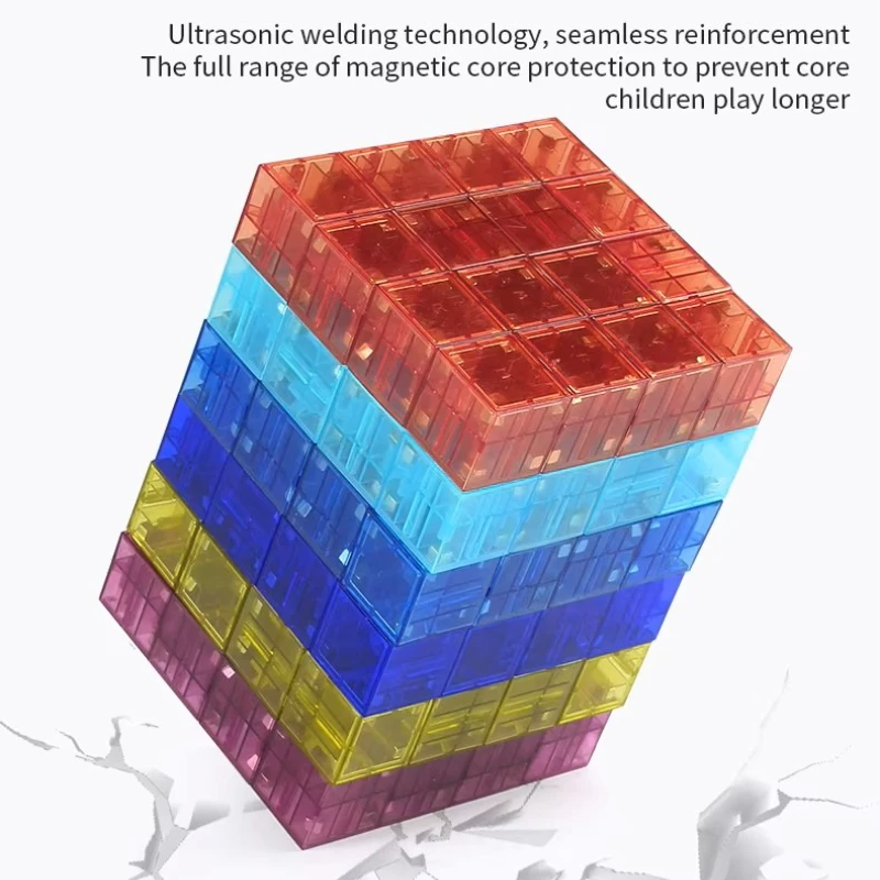Geometrische magneetkubus bouwsteen Interactief magnetisch speelgoed voor kinderen Cijferblokken STEM Leren Doorschijnende Montessori-puzzel