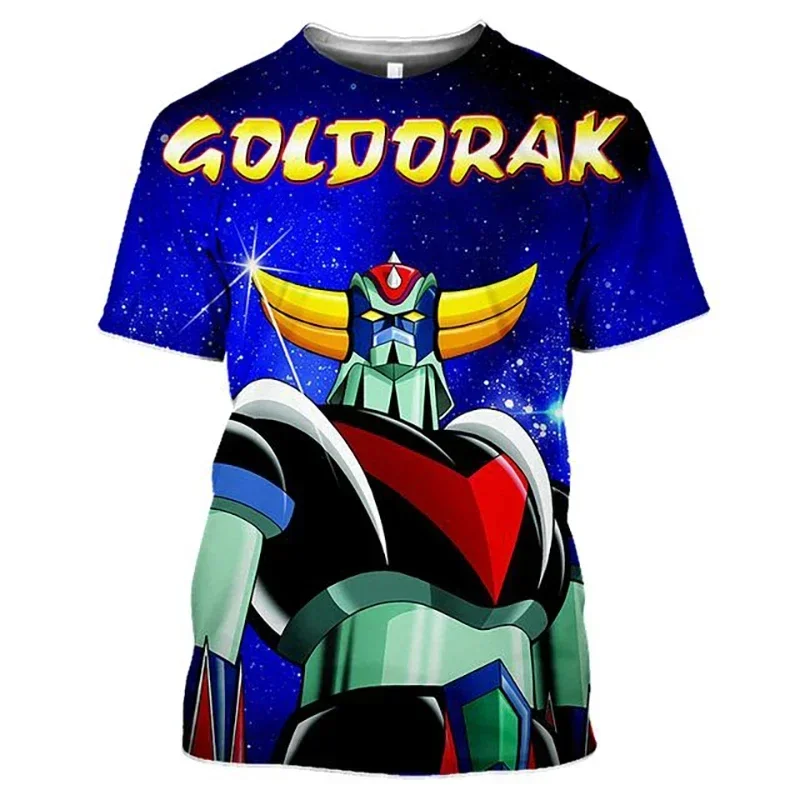 2024 New Cool Style Goldorak T-Shirts Anime UFO Robot Grendizer 3D Print Streetwear Men Casual Fashion Girl Oversized Kids Tees