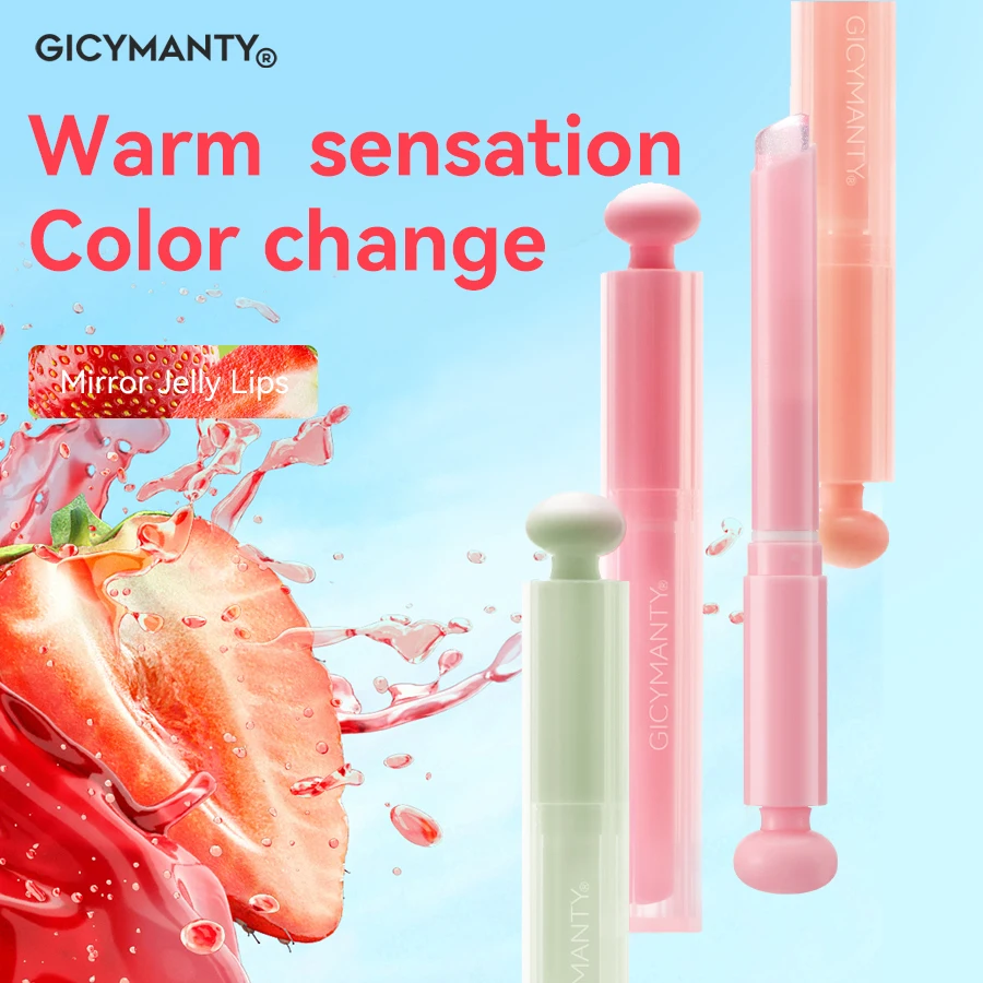 شفافة كريستال فروزن أحمر الشفاه فيلم تشكيل الشفاه الصقيل عارية اللون مرآة ضوء الماء الصلبة ملمع الشفاه أحمر الشفاه مسنن