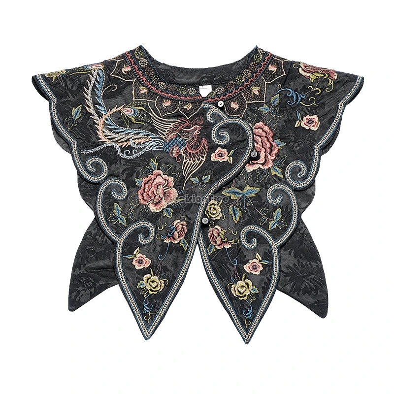 

2024 ethnic style new chinese vintage embroidery flower cloud shoulder cape hanfu element decoration cape retro fashion top t001