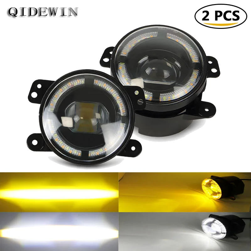 

4 Inch Led Headlights ForJeep Wrangler Dodge Rambler PT JK TJ Angel Eye Lenses Front Bumper Fog Lamp Car Lights For Vehicles