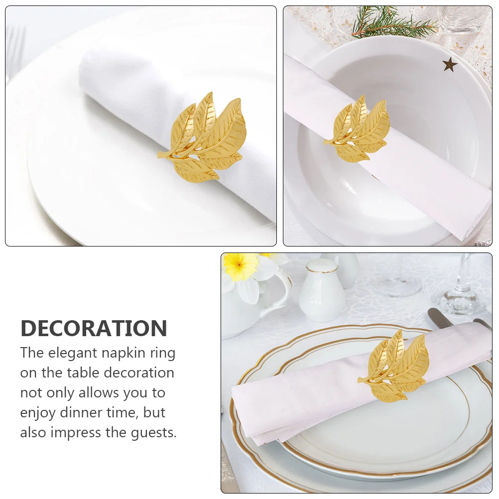 

4Pcs Shiny Gold Napkin Rings High Quality Metal Finish Elegant Napkin Holders for Dining Table Wedding Party Decor