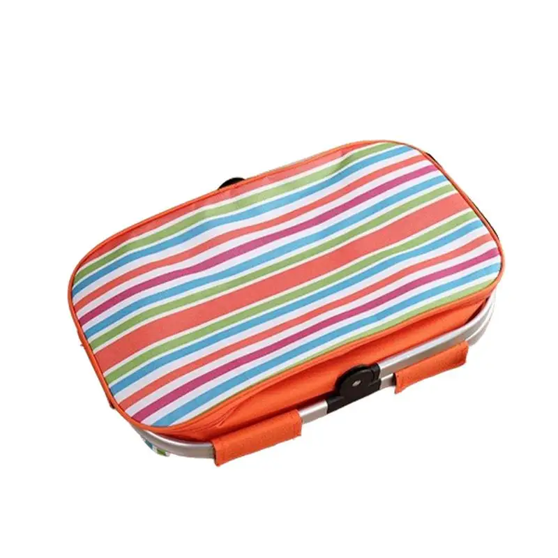 Picnic Cooler Portable Insulated Bags 30L Picnic Camping Grocery Bags Foldable Outdoor Picnic Basket For Hiking Food Fruit