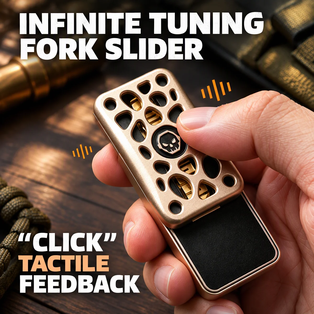 Metal Infinite Position Tuning Fork Fidget Slider EDC Haptic Slider Crisp Sound Stress Relief Anti Anxiety Fidget Toy Office
