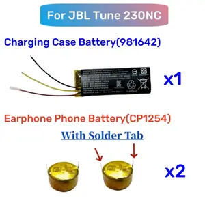 Bilashmart 981642 750mAh Lithium Battery JBL Tune 230NC 230 NC TUNE230NC TWS Wireless Bluetooth Earphone Charging Compartment CP1254