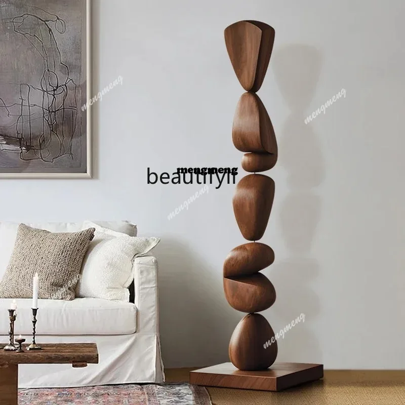 

N Model room living room floor-to-ceiling ornaments abstract solid wood sculpture decorations hotel sales office soft decora