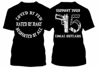 SUPPORT YOUR LOCAL OUTLAWS BIKER MOTORCYCLE MC T SHIRT TEE OUTLAW GUN