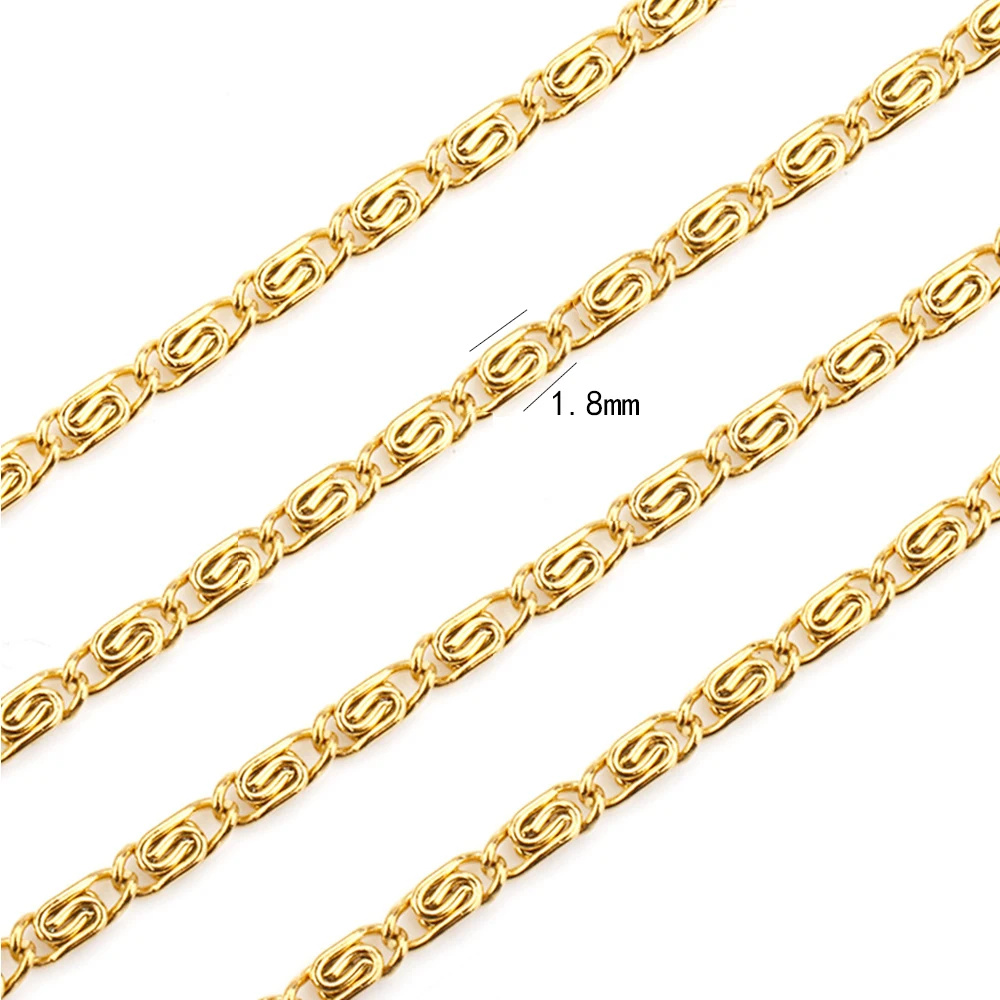 1Meter Stainless Steel Rotate Chain Wrapped Mesh Flower Chain Width 1.8MM DIY Necklace Jewelry Making Wholesale