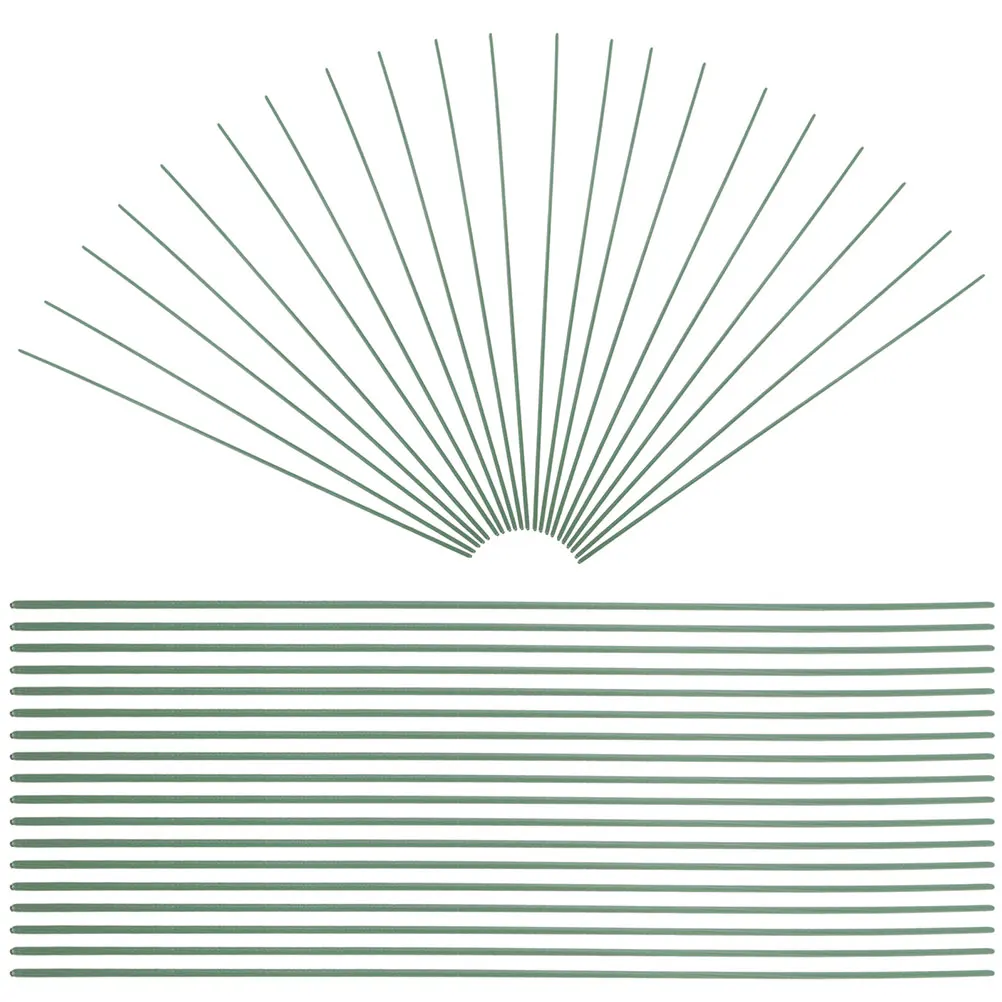 

100 Pcs Floral Iron Wire Stems Green Artificial Flower Rods DIY Craft Materials For Wreath Making Fake Plant Stems