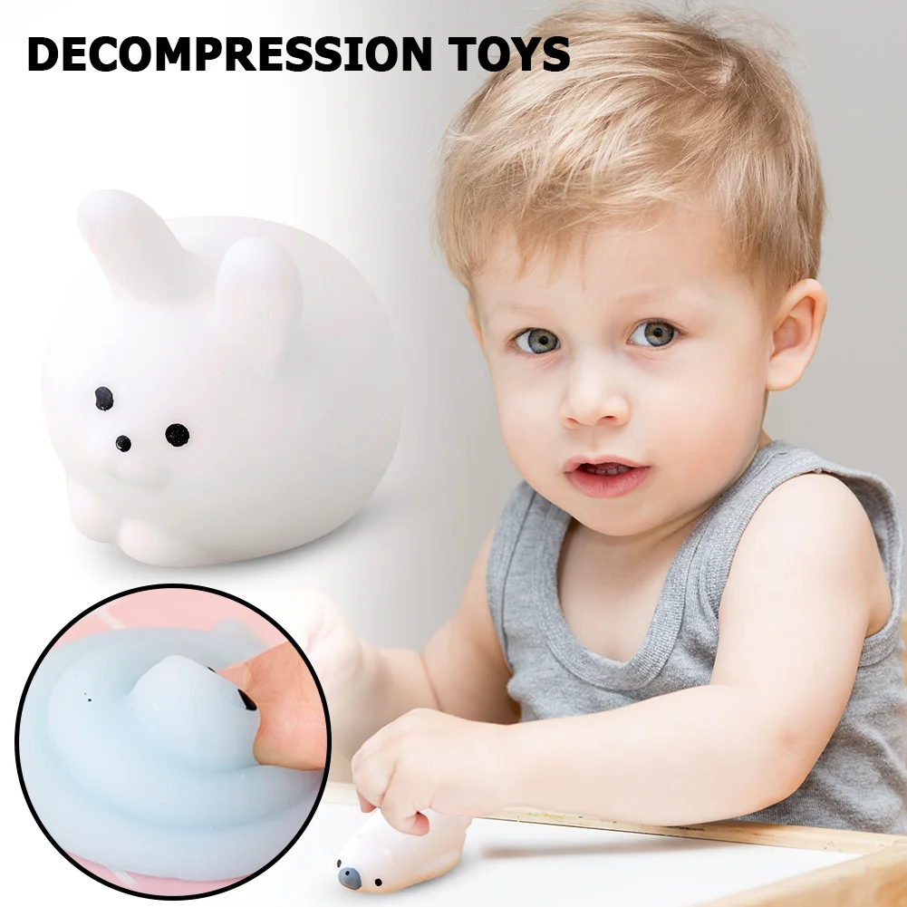 TPR Soft Glue Squeeze Stress Relief Toys Cartoon Random Style Sensory Toys Portable Elastic Mini Soft for Children Holiday Gifts