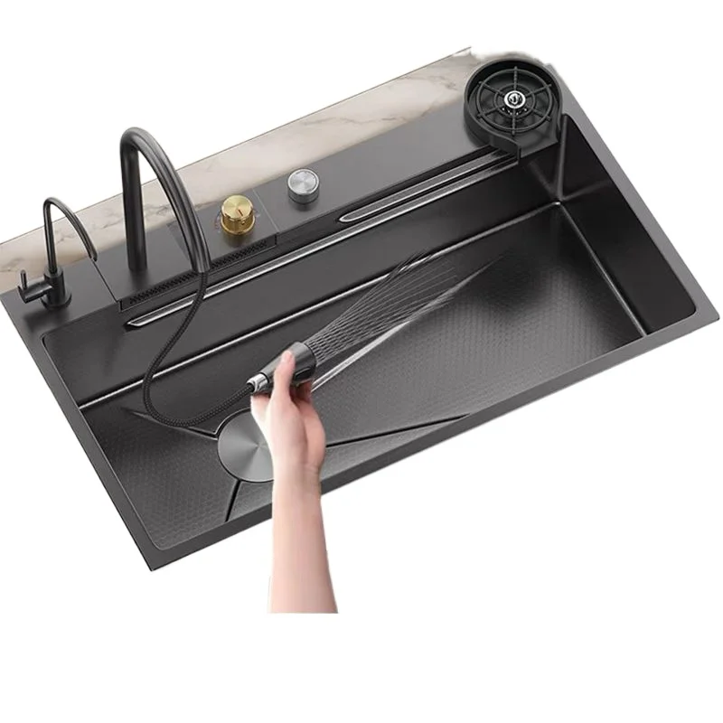 

New left side sewer 304 stainless steel, sink large single sink vegetable basin kitchen household dishwasher