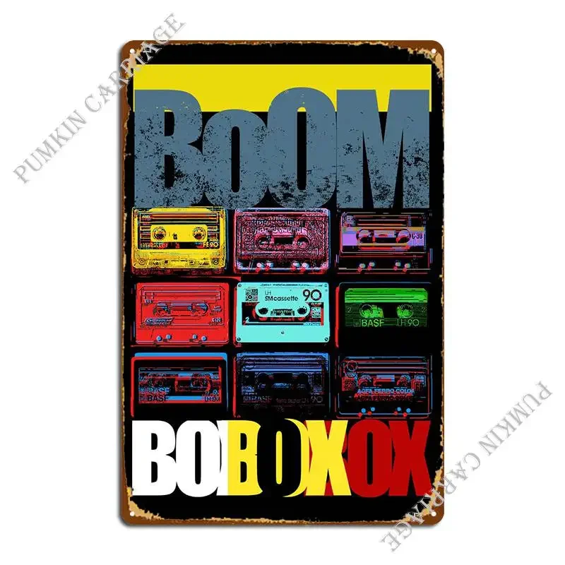 Boombox Audio Tape Metal Sign Create Plaques Cinema Wall Mural Tin Sign Poster