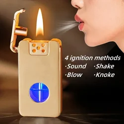 Intelligent Voice Controlled Kerosene Lighter Metal Transparent Oil Arc Ignition Personalized Gift Cigarette Accessories