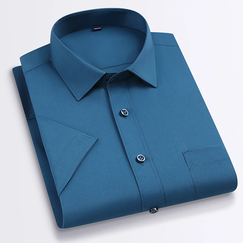 

Summer new 8XL large-sized high-quality short-sleeved men's business casual fashion slimming solid-color professional shirt
