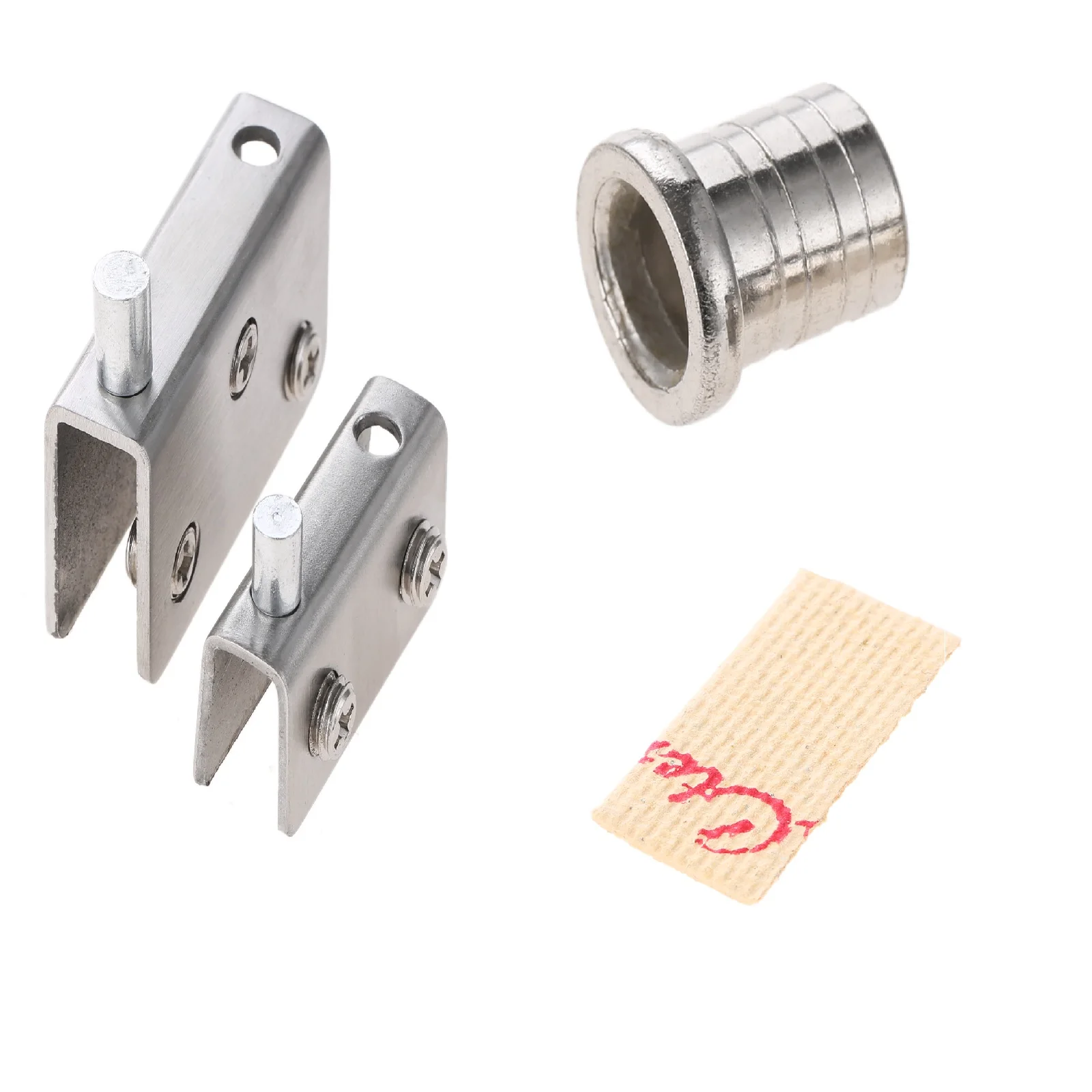 2 Pcs Glass Shelf Clamp Pivot Hinge 2 Sizes Stainless Steel for Cupboard Cabinet Bathroom 6-8mm/8-10mm Glass Door