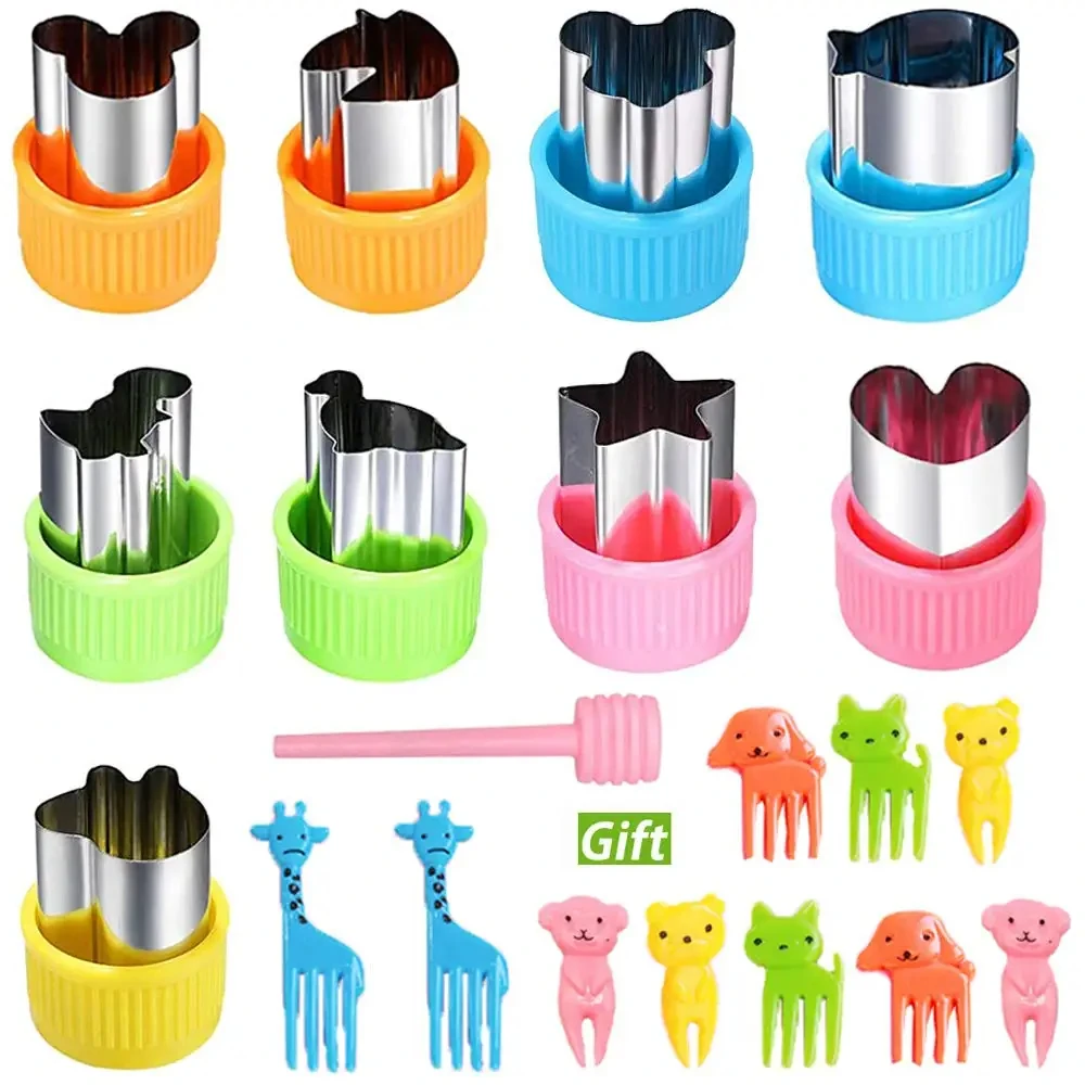 20 Stück Gemüse Obst Form Cutter Set für Kinder Kinder DIY Mini niedlichen Keks Kekse Cutter Tierfutter Briefmarken Schimmel