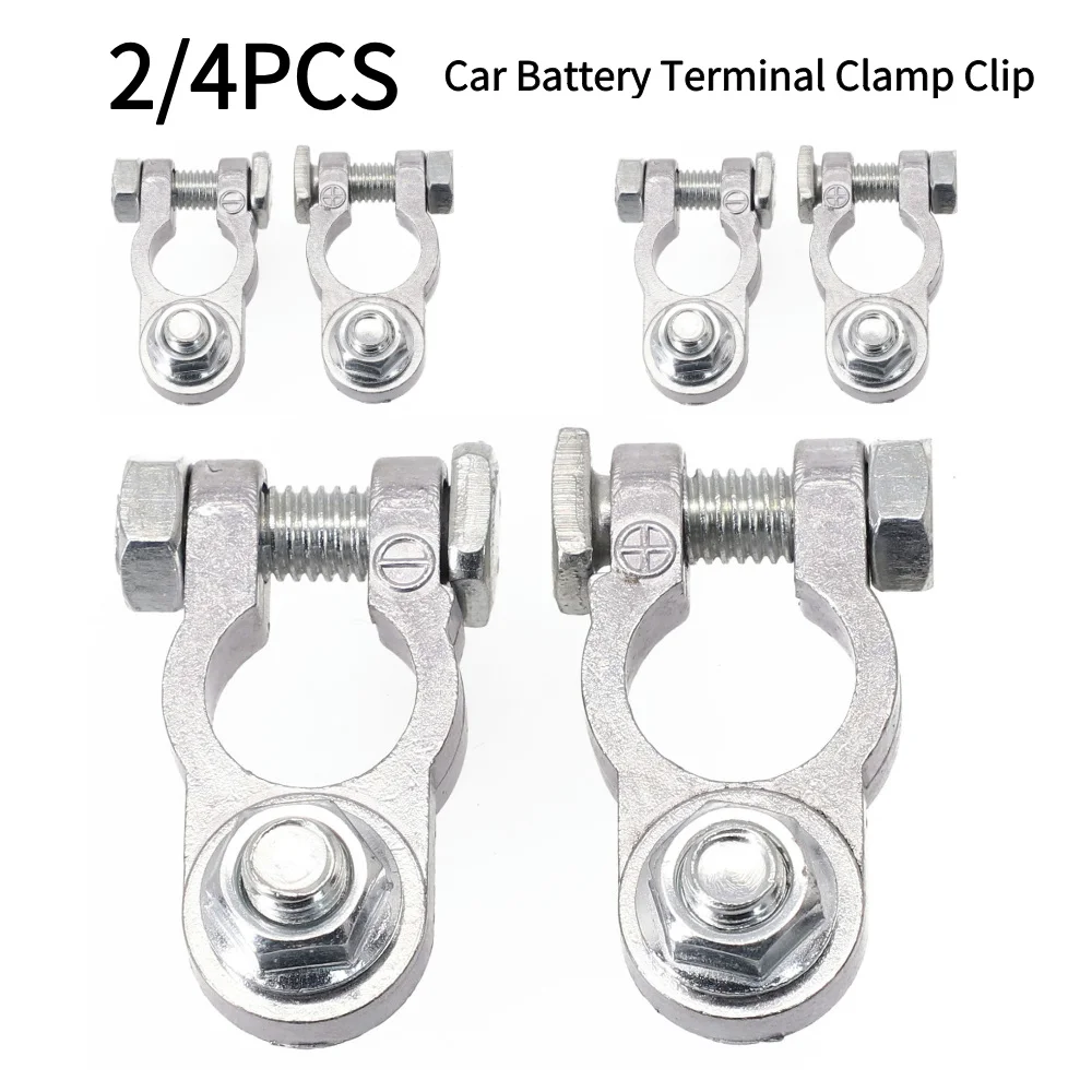 

2Pc Battery Terminal Clamp Zinc Alloy Positive & Negative Pole Auto Car 12V Car Battery Terminal Clamp Clip Screw Connector-