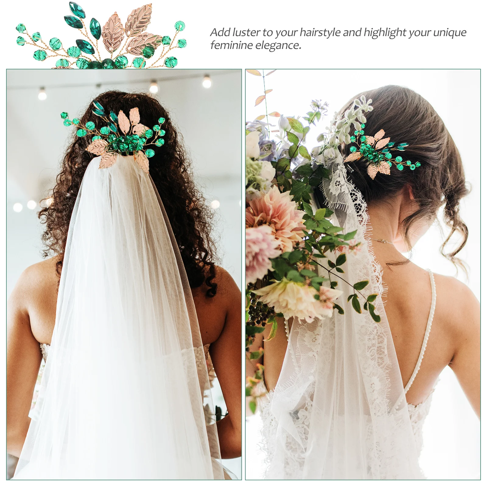 

2pcs Alloy Rhinestone Hair Comb for Wedding Party Bridal Accessories Women Clips Lightweight Hairpins Styling Aid
