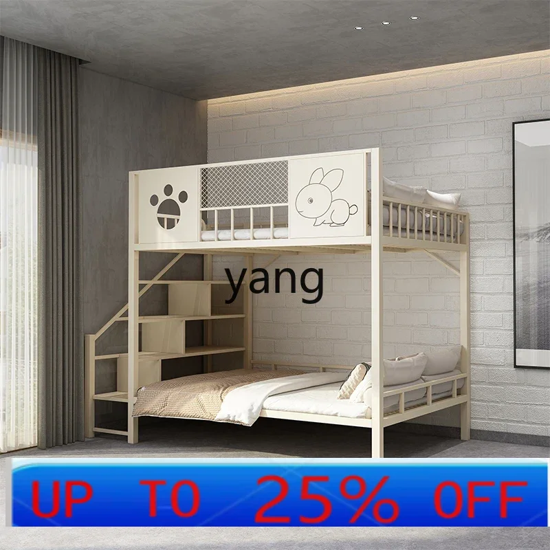 LMMwrought iron elevated bed bunk apartment multifunctional double bunk bed