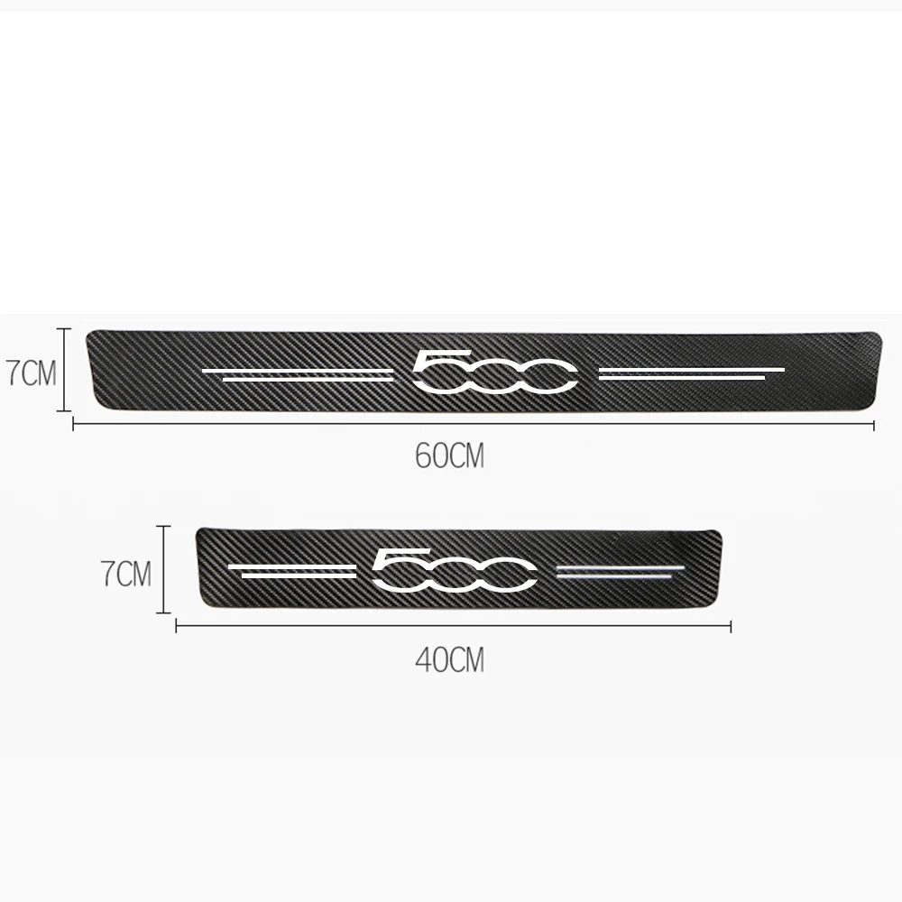 Car sticker carbon fiber decorative strip car door sill For Fiat 500 500X 500L Accessories