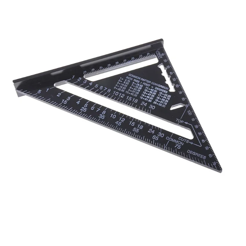 Aluminum Alloy Carpenter Triangular Square Woodworking Ruler 12/ 7 Inch Square Professional Easy To Read Measuring Layout Tool