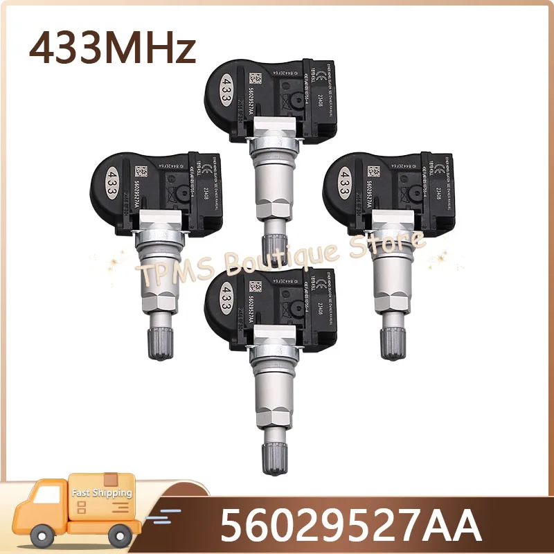 

56029527AA 56029359AA 4pcs 433MHz TPMS Tire Pressure Monitor System For Jeep Commander Lancia Flavia Chrysler 200 Dodge Caravan