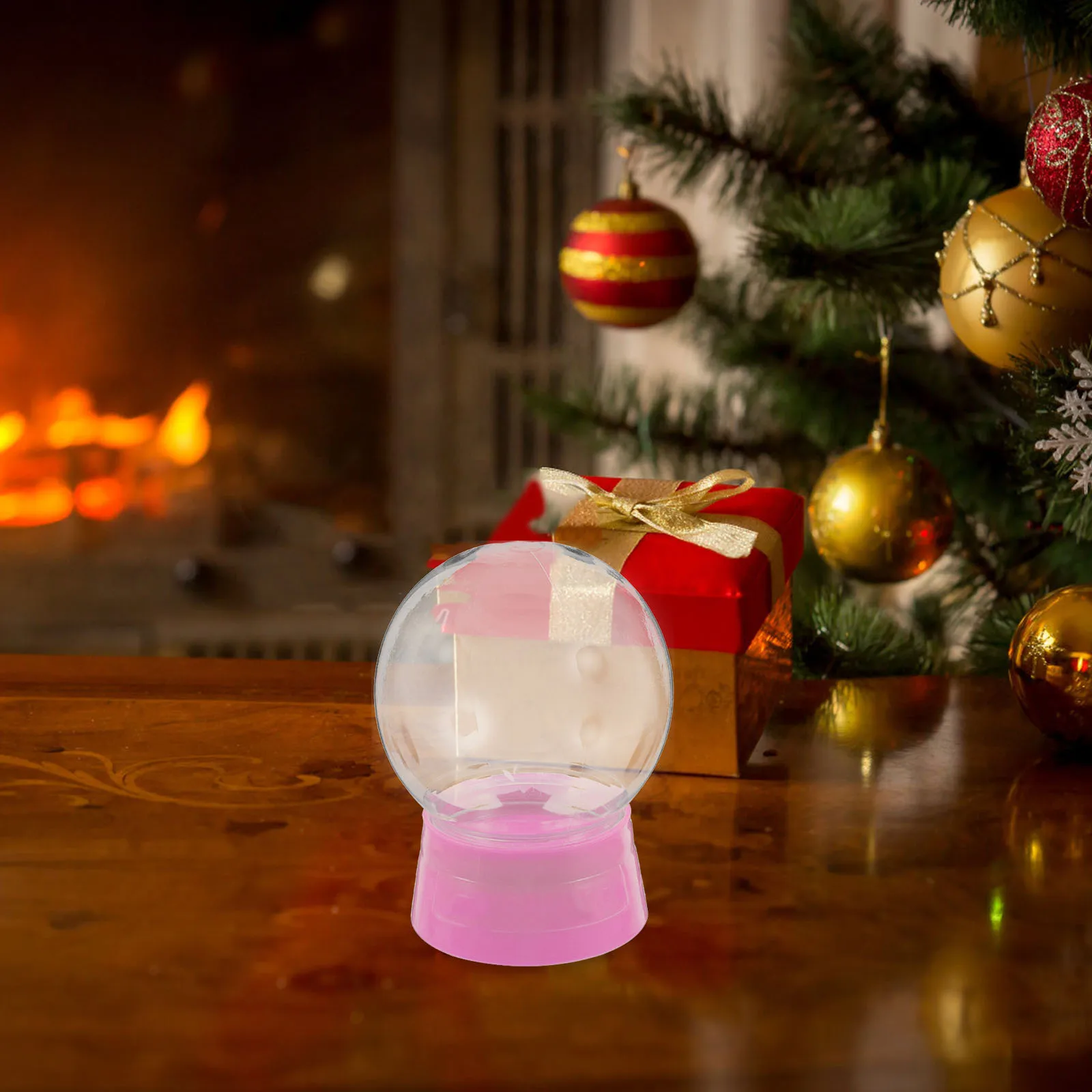 

6Pcs Empty DIY Water Globes 270Ml Plastic Snow Globe Jars with Screw Cap for Christmas Decor Craft Supplies Home Office