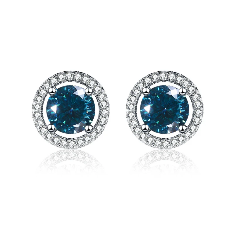 Butterflykiss Stud Earring S925 Sterling Silver Jewelry 6.5mm Diamond 100 Faced Cut Moissanite Earrings For Women Wedding Gifts