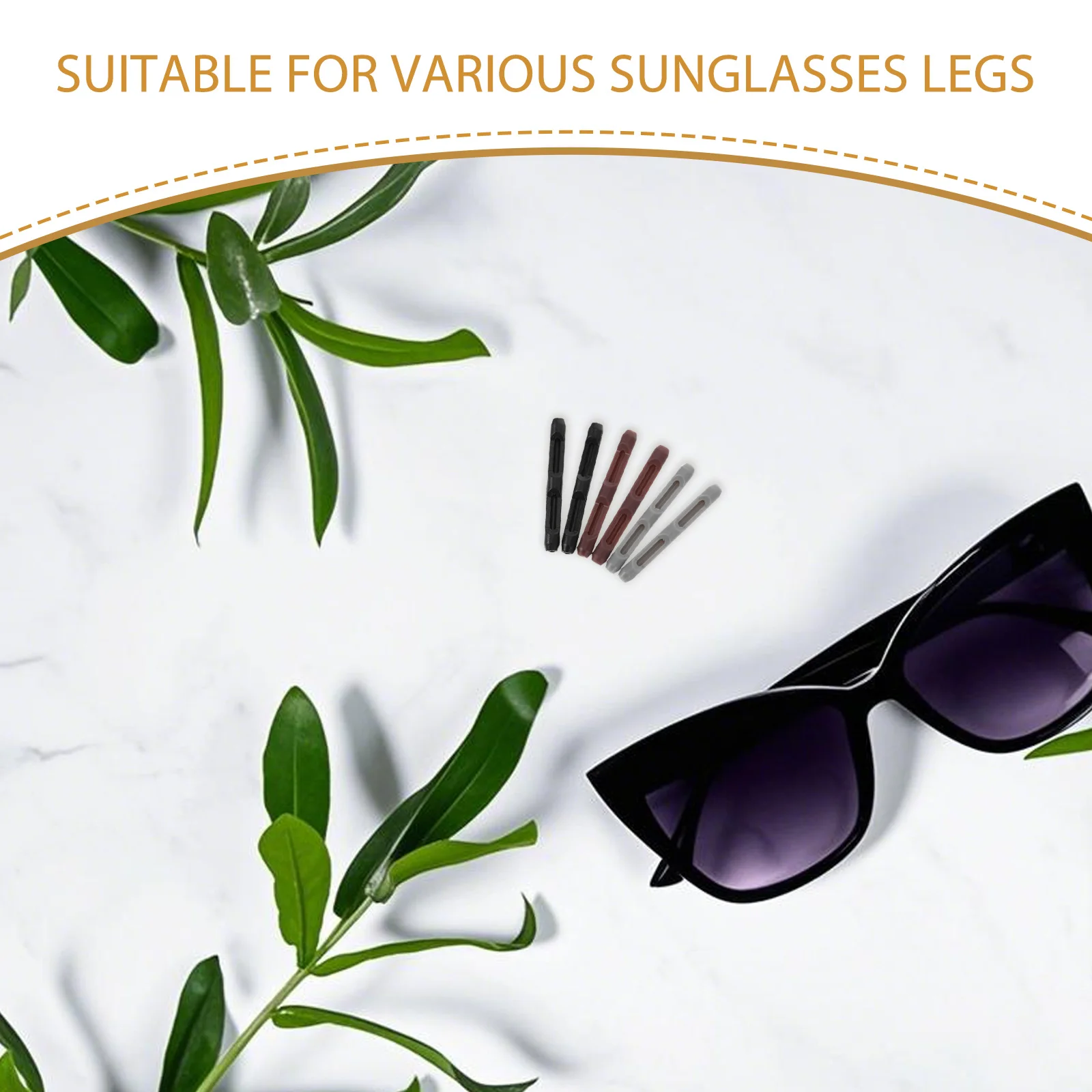 4Pairs Eyeglass Temple Tips Silicone Anti-Slip Comfortable Fit Universal Replacement Sleeves for Sunglasses Eyewear Protection