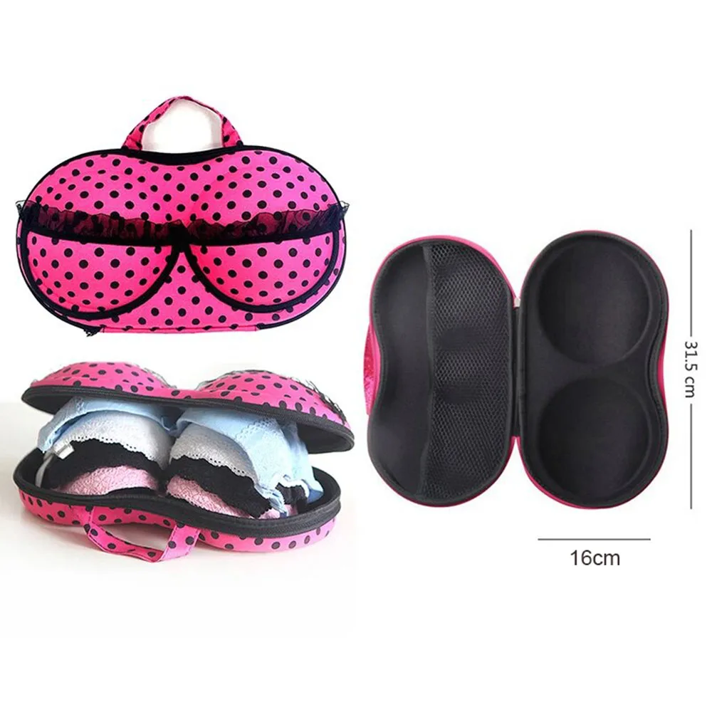 Hard Shell Bra Storage Box Portable Travel Lingerie Organizer Anti-deformation EVA Underwear Bag with Zipper and Handle image 6
