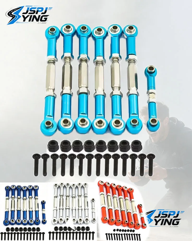 Adjustable Full‑Car Tie Rod Servo Link Pull Rod Kit 7PCS Upgrade Hop‑Up Spare Parts for Traxxas SLASH 2WD RC Off‑Road Truck