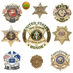 Prop Punk US  Brass Large Metal Badges Family International Commission Officer  Motorcycle Warrior Brooch Pin for Clothes Hat