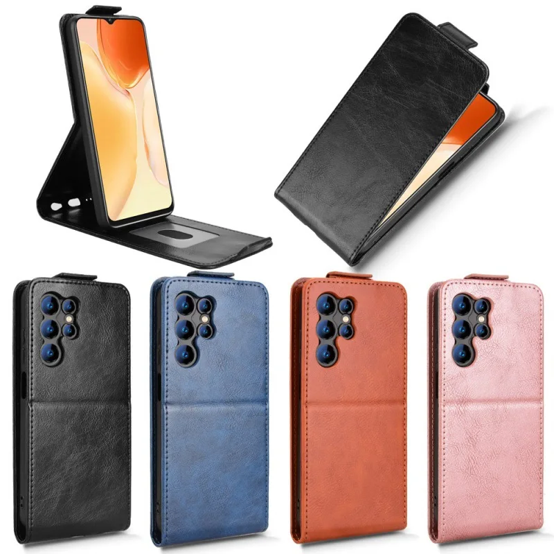 Funda de cuero con tapa abatible vertical para TCL K70 Power 4G 605 505 503, billetera con 1 ranura para tarjetas, Protector anticaída, Coque abatible
