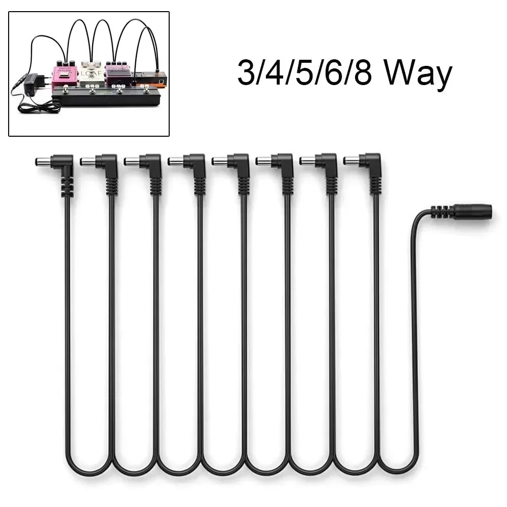Guitar Effects Pedal Daisy Chain 3/4/5/6/8 Way Power Cord Supply Splitter Cable 9V DC Adapter Power Cable Guitar Accessories