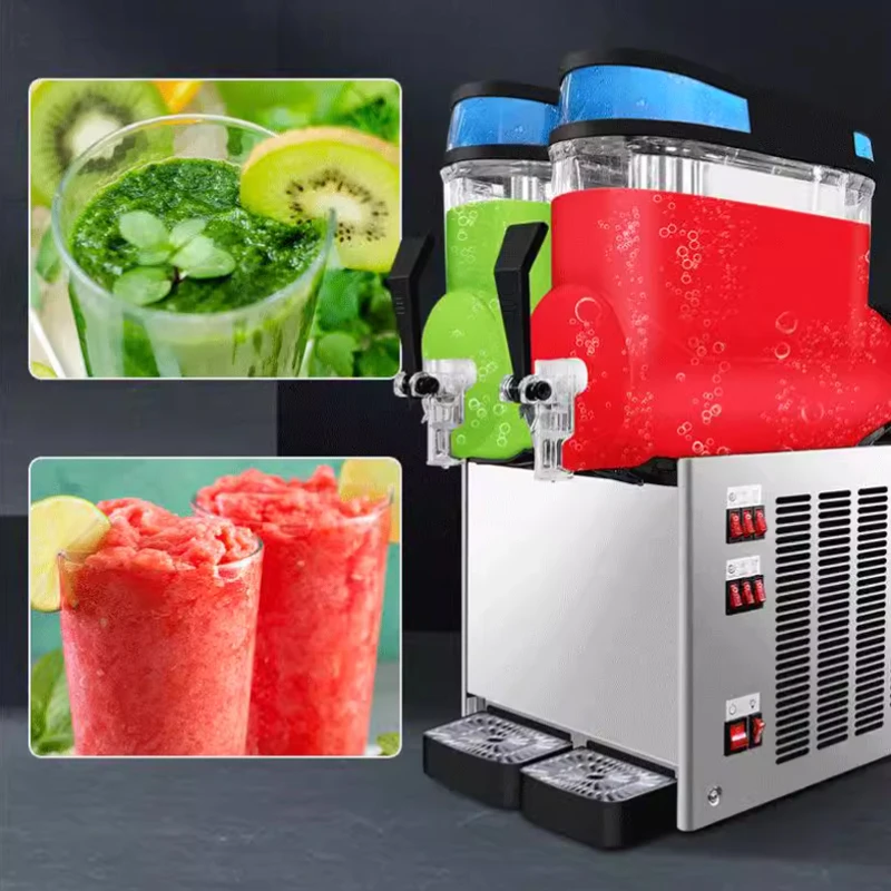 Slush Machine Commercial  Stainless Steel 24L Double-Cylinder Smoothie Juice Snow Melting Maker