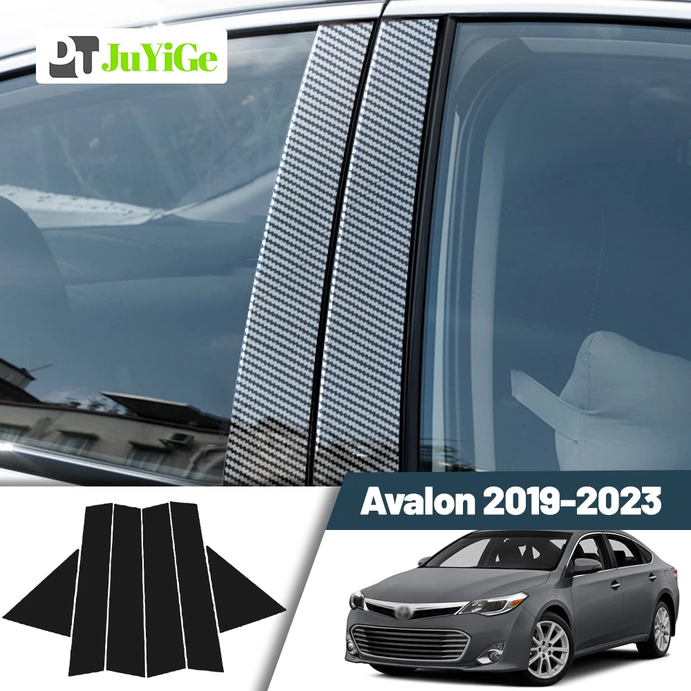 Glossy Black Carbon Fiber Window Door Deal B C Pillar Post Cover Sticker For Toyota Avalon XX50 2019-2023 2020 2021 2022