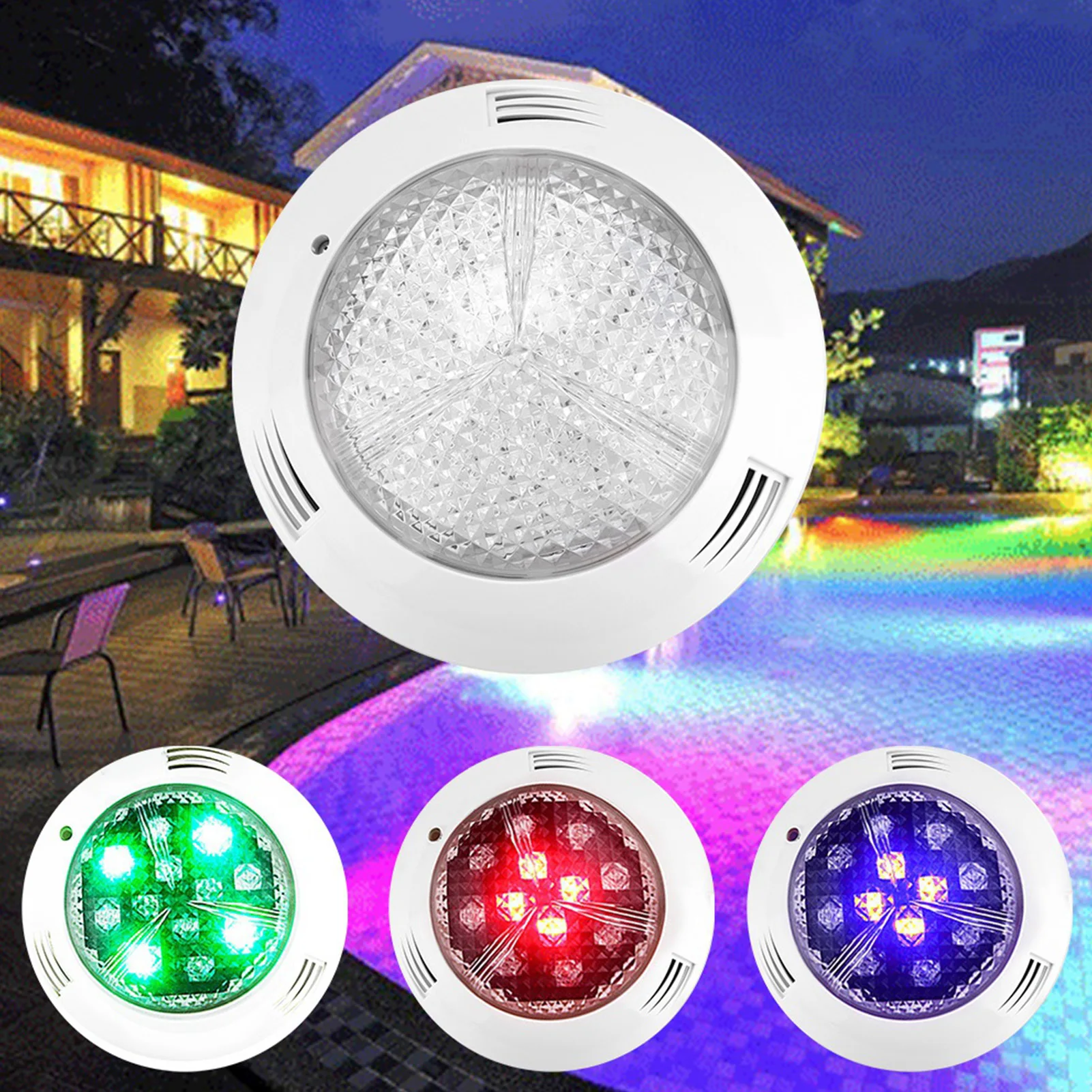 Luce subacquea a LED AC12V 35W 360LED RGB Lampada subacquea multicolore per piscina impermeabile con telecomando