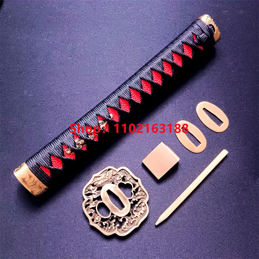 

Beautiful Handle Tsuka Copper Parts Brass Tsuba Handguard Guard Habaki Seppa For Japanese Samurai Katana Sword Fittings New