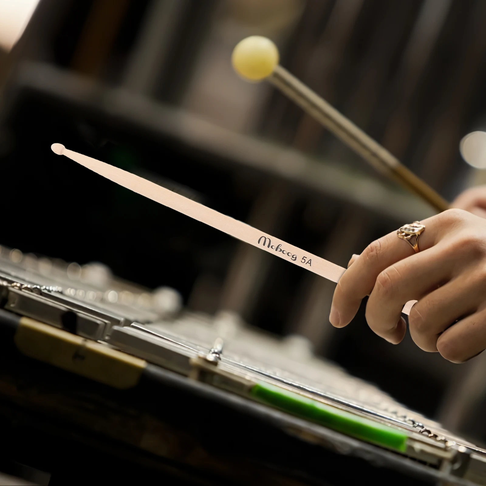 

Drum Sticks Maple Wood 5A Size Smooth Durable Lightweight For Percussion Performance Easy Carry Ideal Beginners