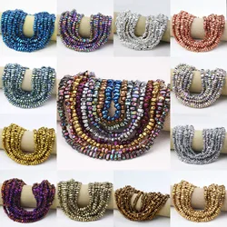 WLYeeS Gravel Stone beads 4-8mm Irregular Gold Colour Hematite  small Spacer Loose Bead for Jewelry bracelet Necklace Making DIY