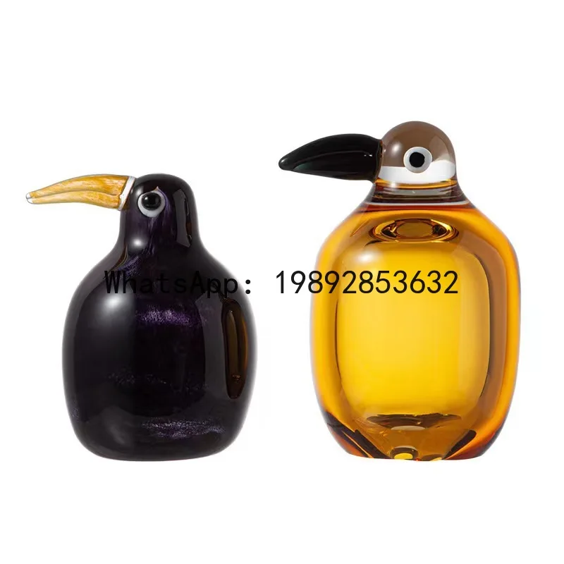 

DSA Tabletop Ornaments Amber Black Vintage Contrast Blown Glass Crafts