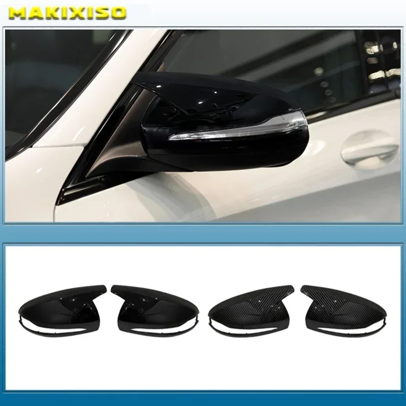 For Mercedes C GLC S E Class W205 X253 W222 W213 W238 Replacement Carbon Black Side Mirror Cover for Left-Hand Drive Cars