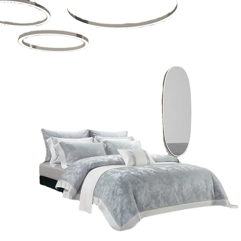 Tencel cotton jacquard four-piece four-season light luxury high-end simple bed kit