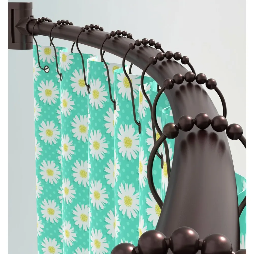 

Curved Shower Curtain Rod 38-72 Inch Adjustable Bronze Metal Expandable Bathroom Space Saver