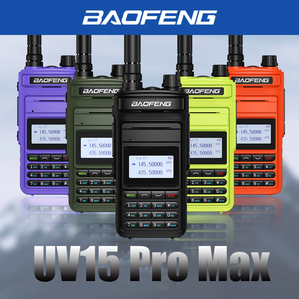 2026 Baofeng UV15 Pro Max True 10W Long Range FM Walkie Talkie 999 Channel Dual Band CB Ham Radio Type-C Charger Two Way Radio
