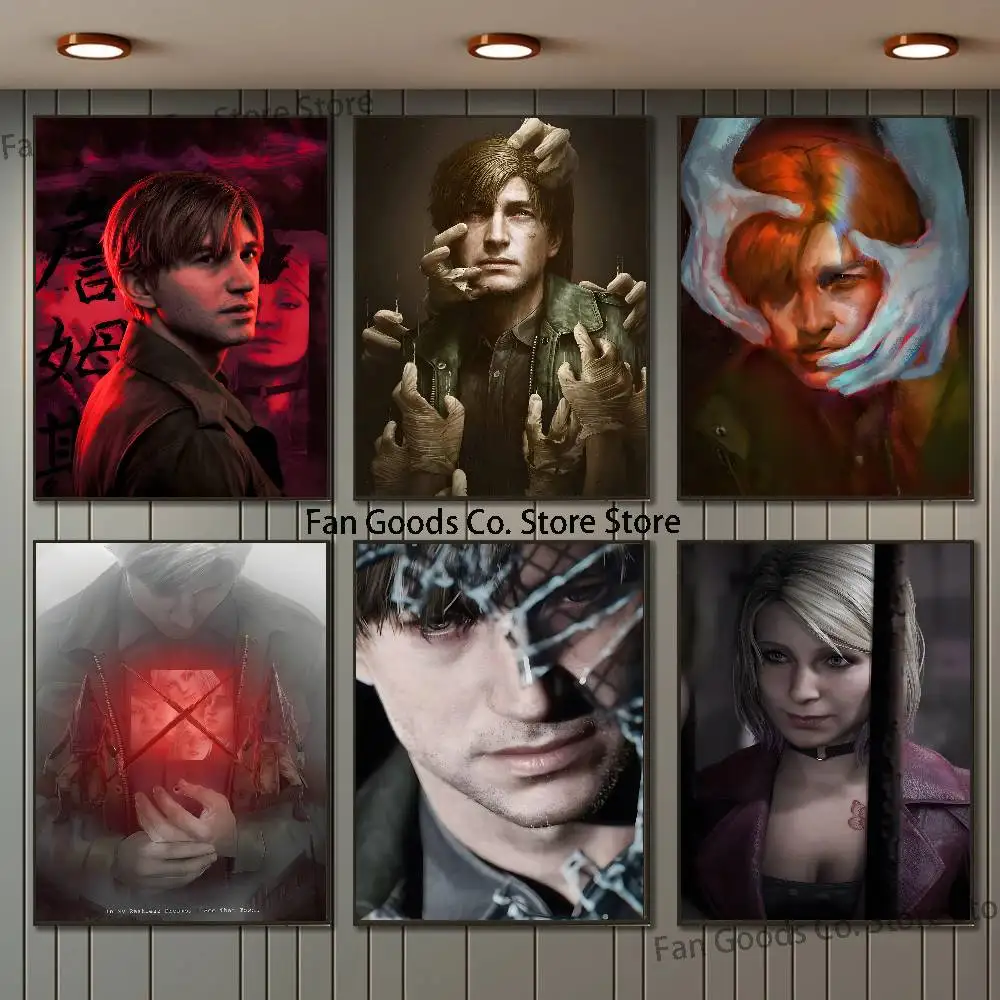 S-Silent Hill Game 2 remake Vintage Poster HD art sticky wall waterproof home living room bedroom bar aesthetic decoration